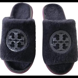 NIB Tory Burch shearling slippers